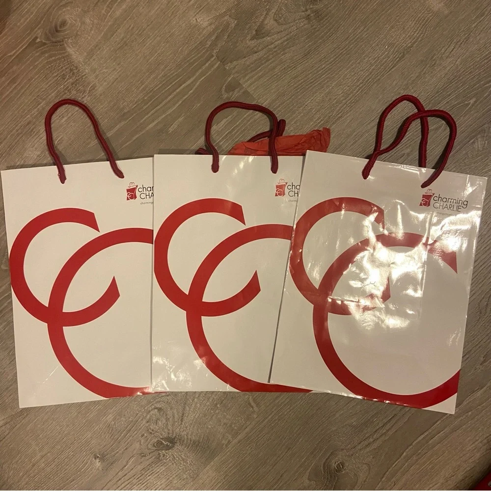 3 Charming Charlie bags free with $15 purchase